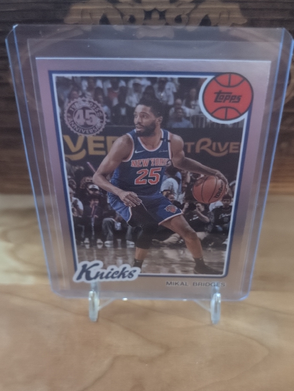 2025-26 Topps Mikal Bridges Holo Foil 45th Anniversary Knicks